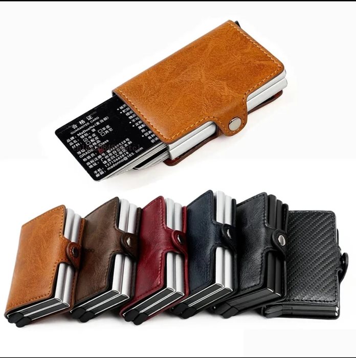 ארנק שולף כרטיסים דאבל דימוי עור