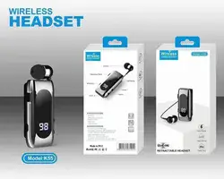 אזניה אלחוטית דיבורית בלוטוס עם חוט חוזר K55