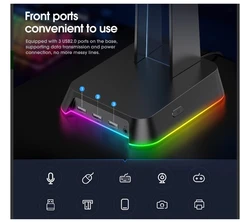 רכזת RGB + יציאה לאוזניות/ מיקרופון + מעמד אוזניות - מבית ONIKUMA דגם ST-2