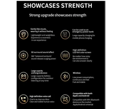 אוזניות TWS YW08 בעברית - מסך חכם עם Black Technoligy