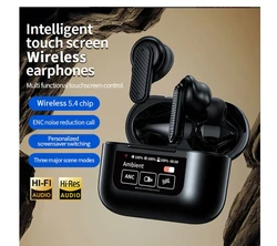 אוזניות TWS YW08 בעברית - מסך חכם עם Black Technoligy