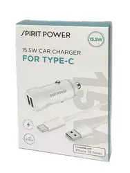 מטען רכב שתי יציאות USB עם כבל TYPE-C 3.1A