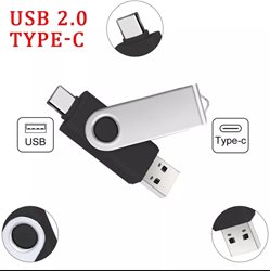 דיסק און קי עם USB למחשב ו TYPE-C לפלאפון, זיכרון נייד 64GB